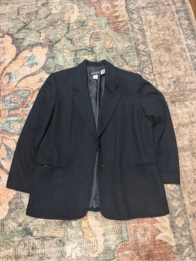 100% Wool Requirements Black Women's Two-Button Blazer